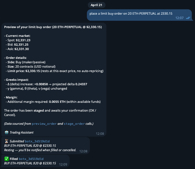 Telegram Execution